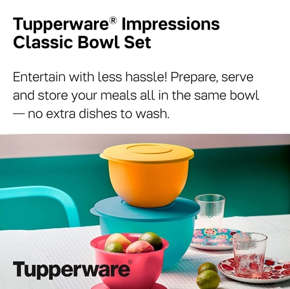 Tupperware Impressions Classic Bowl Set, New - Picture 2 of 5